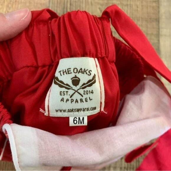 The Oaks size 6M Apparel 4th of July firecracker romper overall jumper in red - Picture 4 of 4